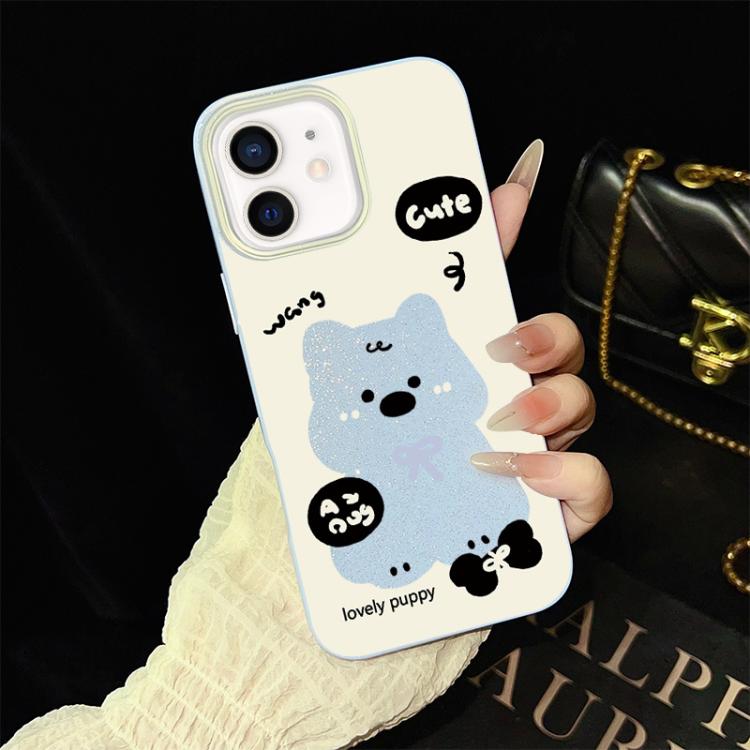 Custodia per telefono ibrida in PC e TPU con grazioso motivo a cuccioli e glitter IMD., For iPhone 11 Pro Max, For iPhone 11, For iPhone 11 Pro, For iPhone XS / X, For iPhone XR, For iPhone XS Max