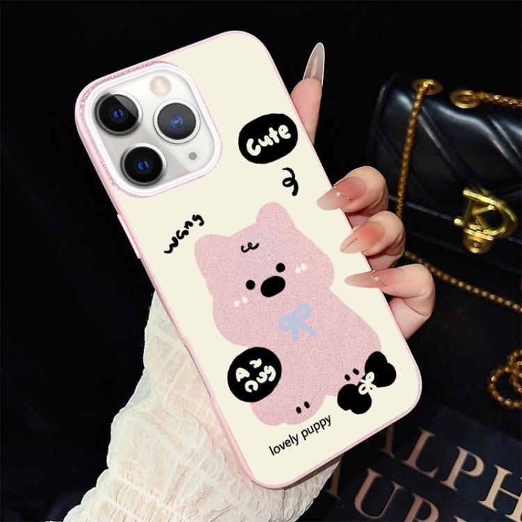 Custodia per telefono ibrida in PC e TPU con grazioso motivo a cuccioli e glitter IMD., For iPhone 11 Pro Max, For iPhone 11, For iPhone 11 Pro, For iPhone XS / X, For iPhone XR, For iPhone XS Max