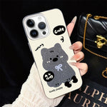 Custodia per telefono ibrida in PC e TPU con grazioso motivo a cuccioli e glitter IMD., For iPhone 13 Pro Max, For iPhone 13 Pro, For iPhone 13, For iPhone 12, For iPhone 12 Pro Max, For iPhone 12 Pro