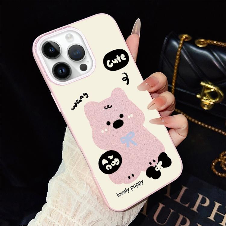 Custodia per telefono ibrida in PC e TPU con grazioso motivo a cuccioli e glitter IMD., For iPhone 13 Pro Max, For iPhone 13 Pro, For iPhone 13, For iPhone 12, For iPhone 12 Pro Max, For iPhone 12 Pro