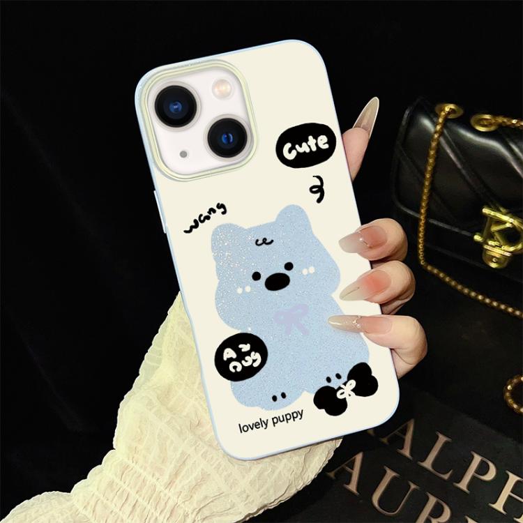 Custodia per telefono ibrida in PC e TPU con grazioso motivo a cuccioli e glitter IMD., For iPhone 15, For iPhone 14 Plus, For iPhone 14, For iPhone 14 Pro, For iPhone 14 Pro Max, For iPhone SE 2022 / SE 2020