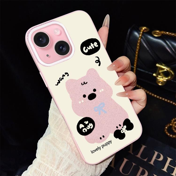 Custodia per telefono ibrida in PC e TPU con grazioso motivo a cuccioli e glitter IMD., For iPhone 15, For iPhone 14 Plus, For iPhone 14, For iPhone 14 Pro, For iPhone 14 Pro Max, For iPhone SE 2022 / SE 2020