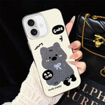 Custodia per telefono ibrida in PC e TPU con grazioso motivo a cuccioli e glitter IMD., For iPhone 16 Pro, For iPhone 16 Plus, For iPhone 16, For iPhone 15 Pro Max, For iPhone 15 Pro, For iPhone 15 Plus