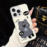 Custodia per telefono ibrida in PC e TPU con grazioso motivo a cuccioli e glitter IMD., For iPhone 17e / 16e, For iPhone 17 Pro Max, For iPhone 17 Pro, For iPhone 17, For iPhone Air, For iPhone 16 Pro Max