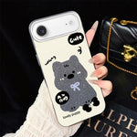 Custodia per telefono ibrida in PC e TPU con grazioso motivo a cuccioli e glitter IMD., For iPhone 17e / 16e, For iPhone 17 Pro Max, For iPhone 17 Pro, For iPhone 17, For iPhone Air, For iPhone 16 Pro Max