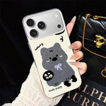 Custodia per telefono ibrida in PC e TPU con grazioso motivo a cuccioli e glitter IMD., For iPhone 17e / 16e, For iPhone 17 Pro Max, For iPhone 17 Pro, For iPhone 17, For iPhone Air, For iPhone 16 Pro Max