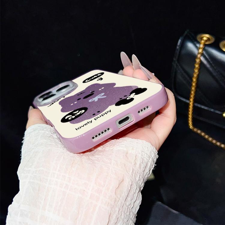 Custodia per telefono ibrida in PC e TPU con grazioso motivo a cuccioli e glitter IMD., For iPhone 13 Pro Max, For iPhone 13 Pro, For iPhone 13, For iPhone 12, For iPhone 12 Pro Max, For iPhone 12 Pro