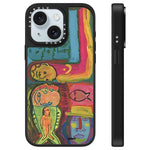Custodia per telefono con specchio e motivo "Uomo fluttuante", For iPhone 15 Plus, For iPhone 15