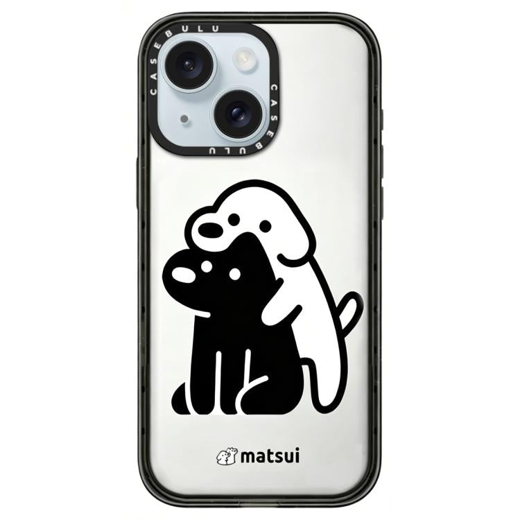 Custodia per telefono in acrilico trasparente con motivo a cani., For iPhone 15 Plus, For iPhone 15