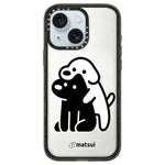 Custodia per telefono in acrilico trasparente con motivo a cani., For iPhone 15 Plus, For iPhone 15