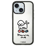 Custodia per telefono in acrilico trasparente con motivo a cani., For iPhone 15 Plus, For iPhone 15