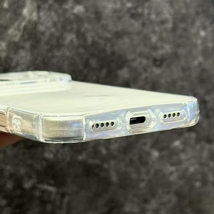 Custodia trasparente per telefono in PC con orecchie da gatto e adesivo in resina., For iPhone 17 Pro Max, For iPhone 17 Pro