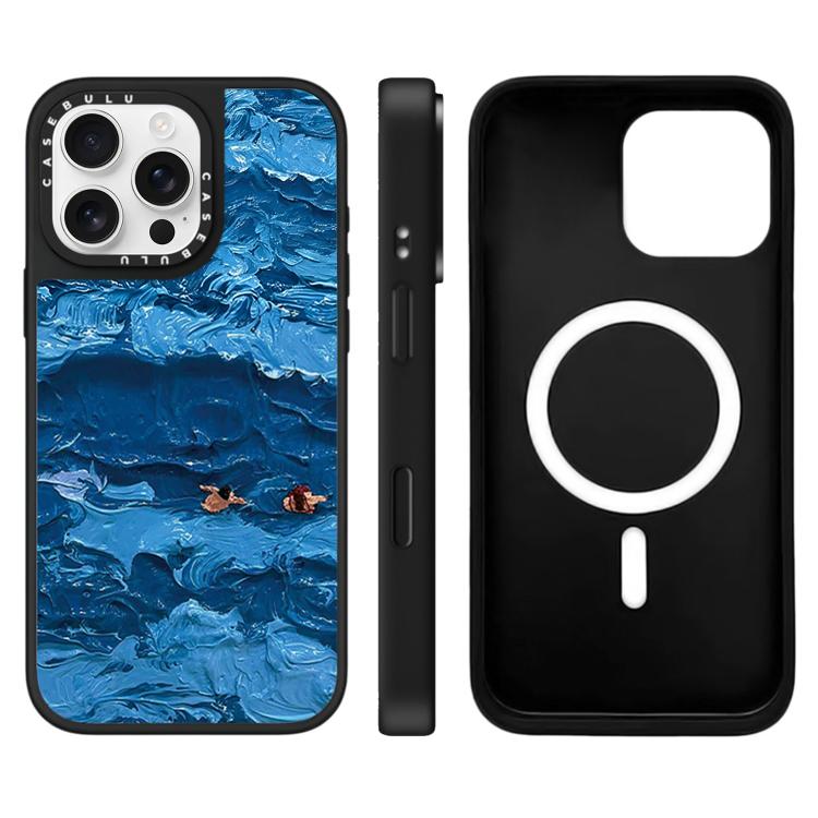 Custodia magnetica per telefono con specchio a specchio della serie "Uomo fluttuante"., For iPhone 16 Pro Max, For iPhone 16 Pro, For iPhone 16 Plus