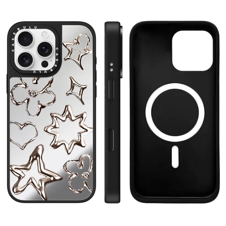 Custodia magnetica per telefono con specchio a specchio della serie "Uomo fluttuante"., For iPhone 16 Pro Max, For iPhone 16 Pro, For iPhone 16 Plus