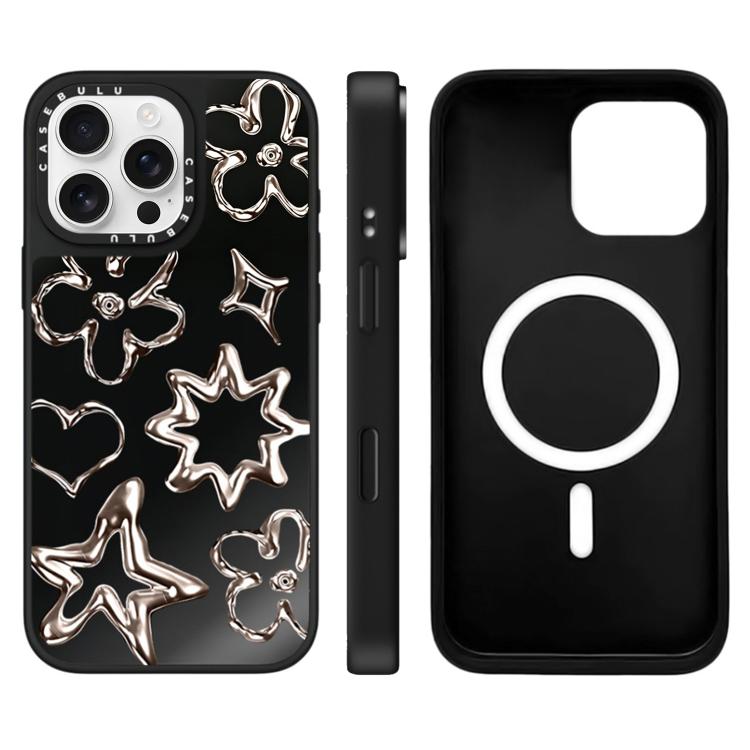 Custodia magnetica per telefono con specchio a specchio della serie "Uomo fluttuante"., For iPhone 16 Pro Max, For iPhone 16 Pro, For iPhone 16 Plus