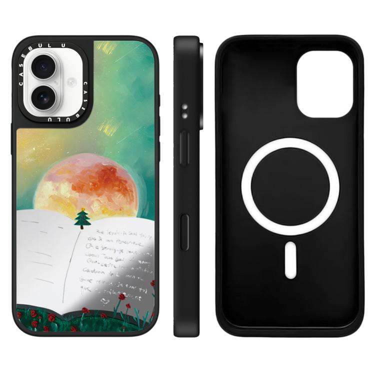 Custodia magnetica per telefono con specchio a specchio della serie "Uomo fluttuante"., For iPhone 16 Pro Max, For iPhone 16 Pro, For iPhone 16 Plus