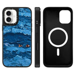 Custodia magnetica per telefono con specchio a specchio della serie "Uomo fluttuante"., For iPhone 16 Pro Max, For iPhone 16 Pro, For iPhone 16 Plus