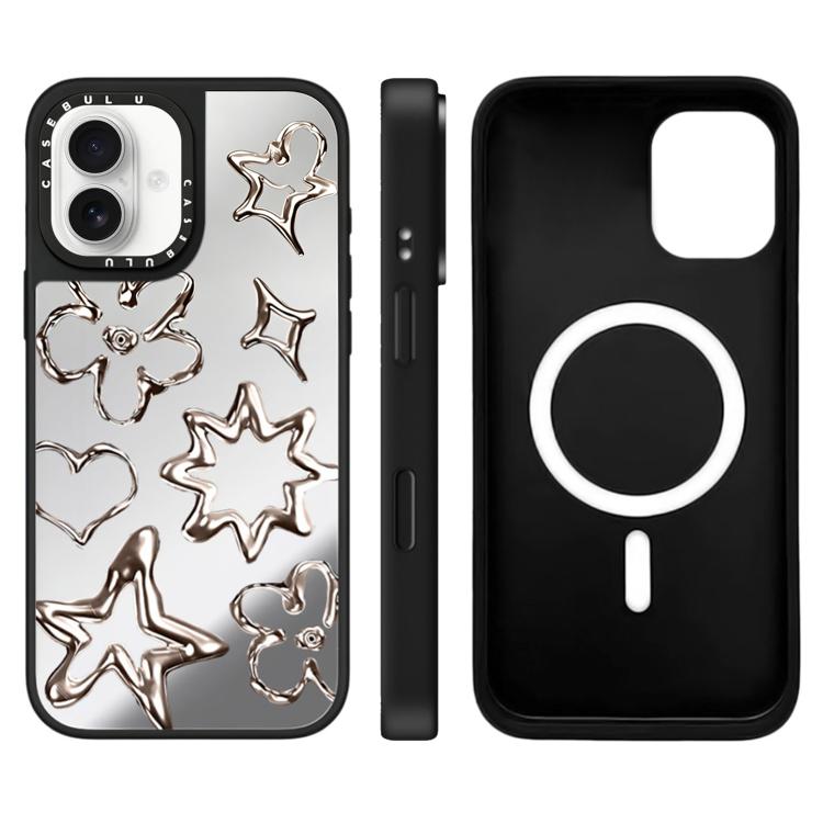 Custodia magnetica per telefono con specchio a specchio della serie "Uomo fluttuante"., For iPhone 16 Pro Max, For iPhone 16 Pro, For iPhone 16 Plus