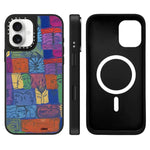 Custodia magnetica per telefono con specchio a specchio della serie "Uomo fluttuante"., For iPhone 16, For iPhone 15 Pro Max, For iPhone 15 Pro