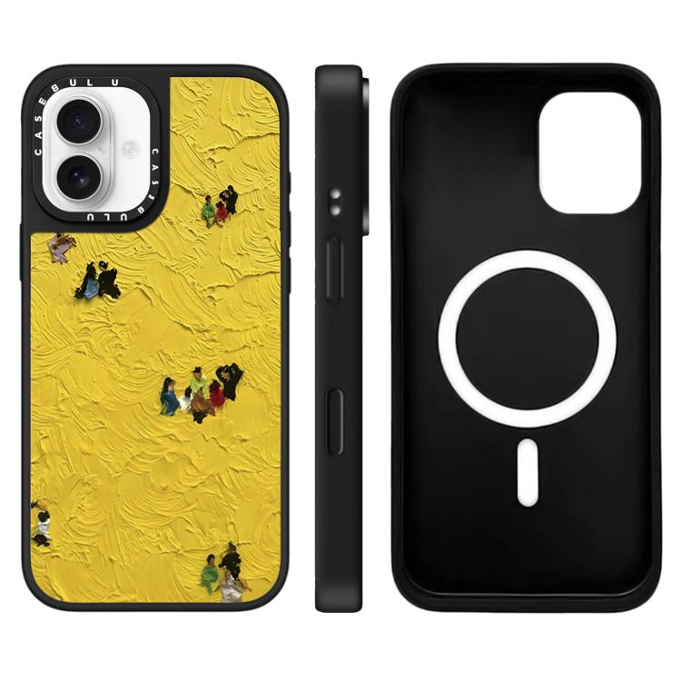 Custodia magnetica per telefono con specchio a specchio della serie "Uomo fluttuante"., For iPhone 16, For iPhone 15 Pro Max, For iPhone 15 Pro
