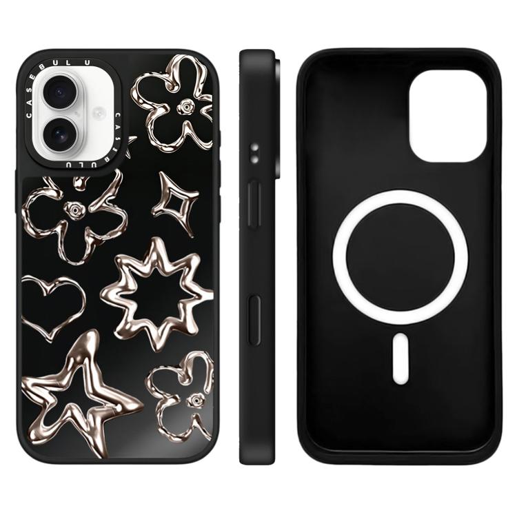 Custodia magnetica per telefono con specchio a specchio della serie "Uomo fluttuante"., For iPhone 16, For iPhone 15 Pro Max, For iPhone 15 Pro