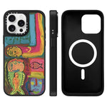 Custodia magnetica per telefono con specchio a specchio della serie "Uomo fluttuante"., For iPhone 16, For iPhone 15 Pro Max, For iPhone 15 Pro