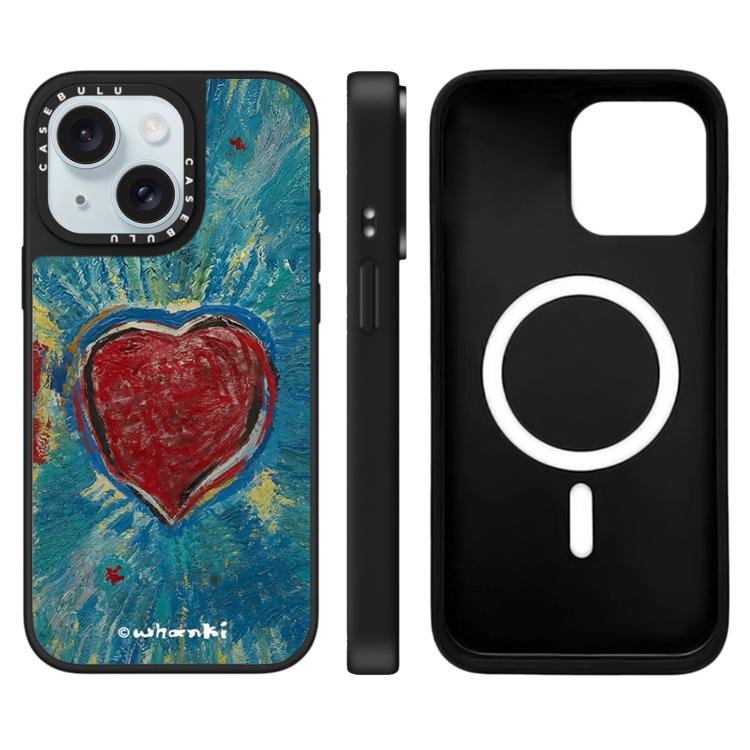 Custodia magnetica per telefono con specchio a specchio della serie "Uomo fluttuante"., For iPhone 15 Plus, For iPhone 15