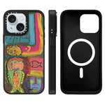 Custodia magnetica per telefono con specchio a specchio della serie "Uomo fluttuante"., For iPhone 15 Plus, For iPhone 15