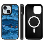 Custodia magnetica per telefono con specchio a specchio della serie "Uomo fluttuante"., For iPhone 15 Plus, For iPhone 15