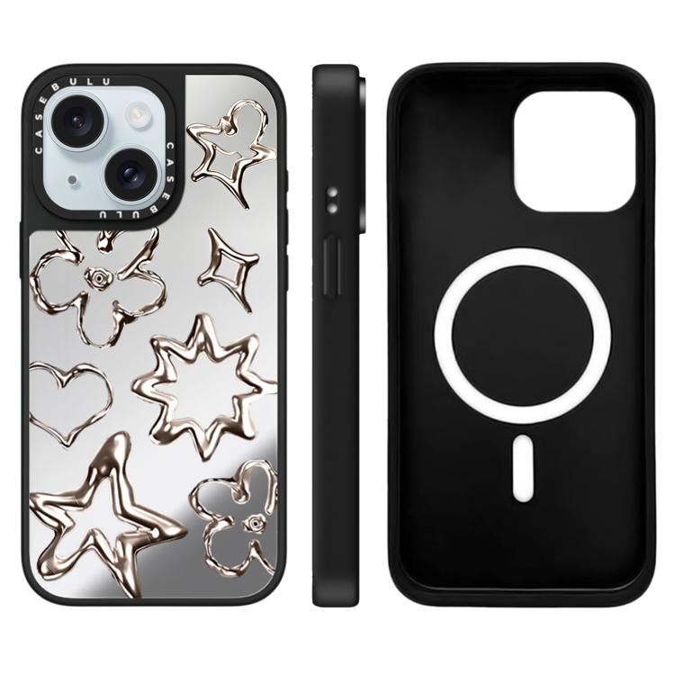 Custodia magnetica per telefono con specchio a specchio della serie "Uomo fluttuante"., For iPhone 15 Plus, For iPhone 15