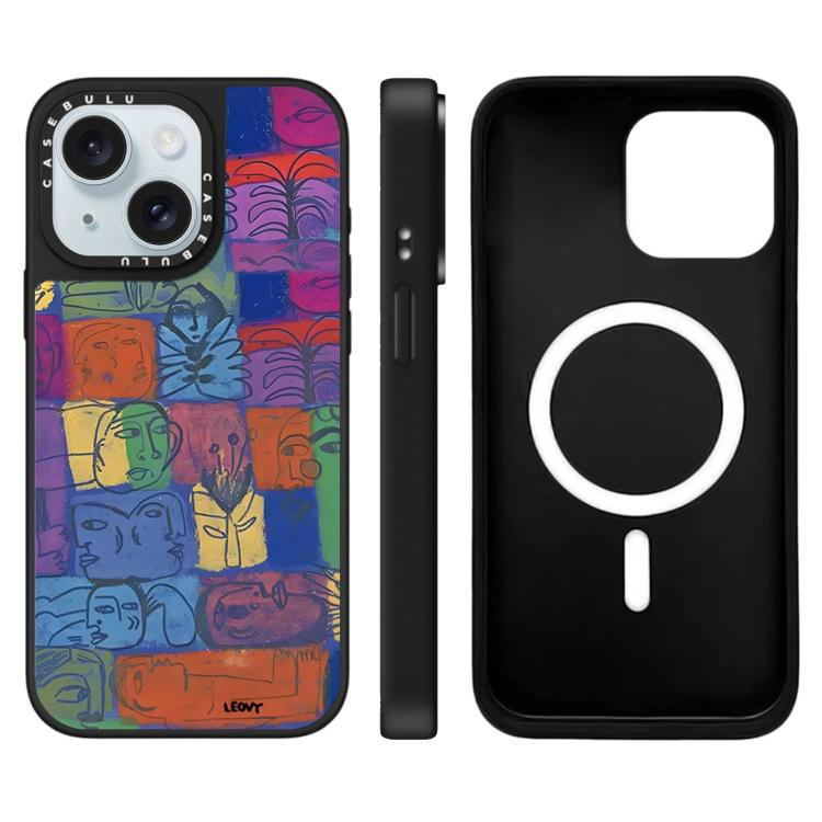 Custodia magnetica per telefono con specchio a specchio della serie "Uomo fluttuante"., For iPhone 15 Plus, For iPhone 15