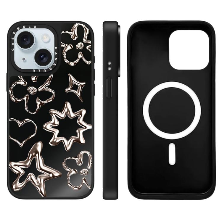 Custodia magnetica per telefono con specchio a specchio della serie "Uomo fluttuante"., For iPhone 15 Plus, For iPhone 15