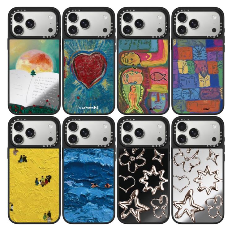 Custodia magnetica per telefono con specchio a specchio della serie "Uomo fluttuante"., For iPhone 16 Pro Max, For iPhone 16 Pro, For iPhone 16 Plus