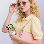 Custodia magnetica per telefono con specchio a specchio della serie "Uomo fluttuante"., For iPhone 16 Pro Max, For iPhone 16 Pro, For iPhone 16 Plus