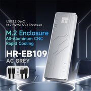 Box esterno per SSD M.2 NVMe THERMALRIGHT HR-EB109 con cavo da USB a Type-C e cavo da Type-C a Type-C., EB109 A-C & C-C Cable