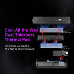 Box esterno per SSD M.2 NVMe THERMALRIGHT HR-EB109 con cavo da USB a Type-C e cavo da Type-C a Type-C., EB109 A-C & C-C Cable