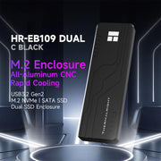 THERMALRIGHT HR-EB109 Box esterno per SSD M.2 NVMe/SATA a doppio protocollo con cavo da Type-C a Type-C, EB109 Dual Protocol