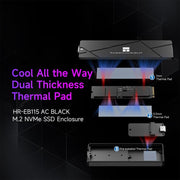 Box esterno per SSD M.2 NVMe THERMALRIGHT HR-EB115 con cavo da USB a Type-C e cavo da Type-C a Type-C., EB115 A-C & C-C Cable