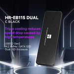 THERMALRIGHT HR-EB115 Box esterno per SSD M.2 NVMe/SATA a doppio protocollo con cavo da Type-C a Type-C, EB115 Dual Protocol