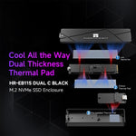 THERMALRIGHT HR-EB115 Box esterno per SSD M.2 NVMe/SATA a doppio protocollo con cavo da Type-C a Type-C, EB115 Dual Protocol