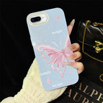 Custodia per telefono ibrida in PC TPU con motivo a stelle rosa e farfalle, glitter IMD., For iPhone 8 Plus / 7 Plus, For iPhone 6 Plus / 6s Plus, For iPhone 6 / 6s