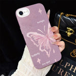 Custodia per telefono ibrida in PC TPU con motivo a stelle rosa e farfalle, glitter IMD., For iPhone 15, For iPhone 14 Plus, For iPhone 14, For iPhone 14 Pro, For iPhone 14 Pro Max, For iPhone SE 2022 / SE 2020