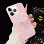 Custodia per telefono ibrida in PC TPU con motivo a stelle rosa e farfalle, glitter IMD., For iPhone 11 Pro Max, For iPhone 11, For iPhone 11 Pro, For iPhone XS / X, For iPhone XR, For iPhone XS Max
