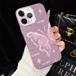 Custodia per telefono ibrida in PC TPU con motivo a stelle rosa e farfalle, glitter IMD., For iPhone 11 Pro Max, For iPhone 11, For iPhone 11 Pro, For iPhone XS / X, For iPhone XR, For iPhone XS Max