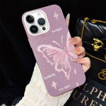 Custodia per telefono ibrida in PC TPU con motivo a stelle rosa e farfalle, glitter IMD., For iPhone 15, For iPhone 14 Plus, For iPhone 14, For iPhone 14 Pro, For iPhone 14 Pro Max, For iPhone SE 2022 / SE 2020