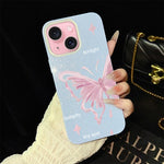 Custodia per telefono ibrida in PC TPU con motivo a stelle rosa e farfalle, glitter IMD., For iPhone 15, For iPhone 14 Plus, For iPhone 14, For iPhone 14 Pro, For iPhone 14 Pro Max, For iPhone SE 2022 / SE 2020