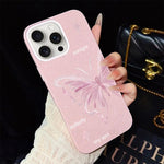 Custodia per telefono ibrida in PC TPU con motivo a stelle rosa e farfalle, glitter IMD., For iPhone 16 Pro, For iPhone 16 Plus, For iPhone 16, For iPhone 15 Pro Max, For iPhone 15 Pro, For iPhone 15 Plus