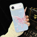 Custodia per telefono ibrida in PC TPU con motivo a stelle rosa e farfalle, glitter IMD., For iPhone 17e / 16e, For iPhone 17 Pro Max, For iPhone 17 Pro, For iPhone 17, For iPhone Air, For iPhone 16 Pro Max