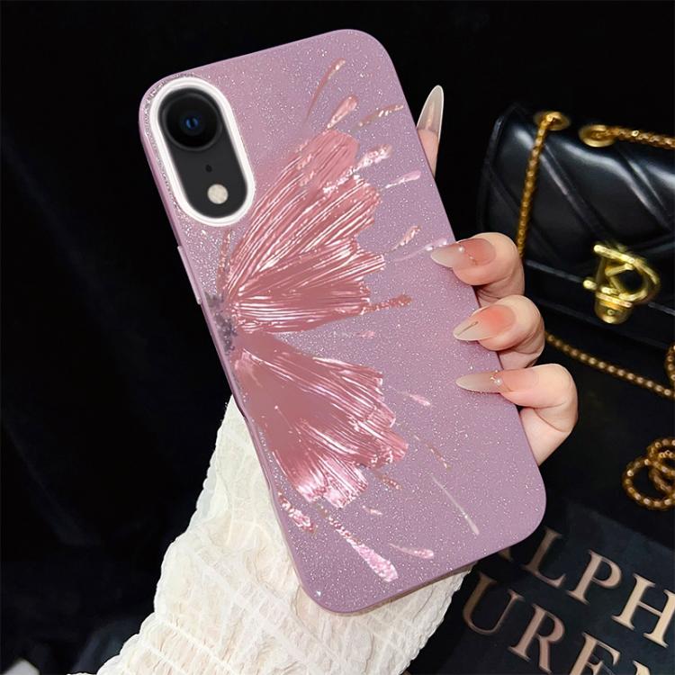 Custodia per telefono ibrida in PC e TPU con motivo a mezza farfalla e glitter IMD., For iPhone 11 Pro Max, For iPhone 11, For iPhone 11 Pro, For iPhone XS / X, For iPhone XR, For iPhone XS Max