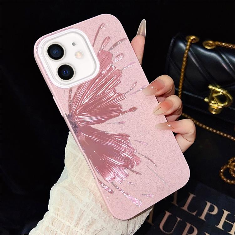 Custodia per telefono ibrida in PC e TPU con motivo a mezza farfalla e glitter IMD., For iPhone 11 Pro Max, For iPhone 11, For iPhone 11 Pro, For iPhone XS / X, For iPhone XR, For iPhone XS Max
